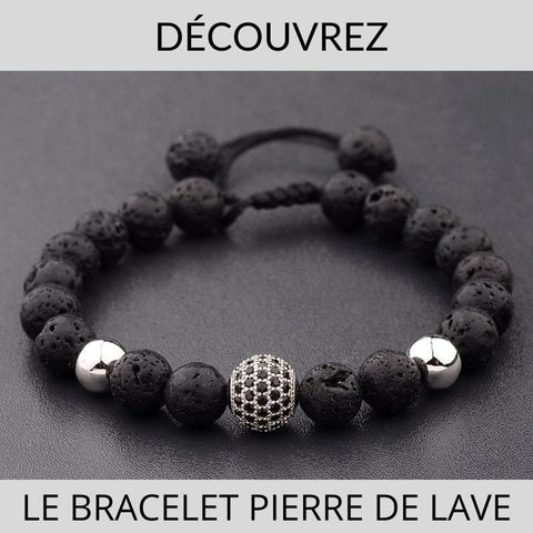 bracelet homme pierre de lave