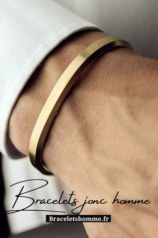 bracelets homme acier - bande d'or