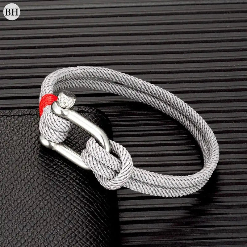 Bracelet ancre gris