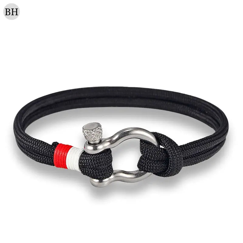 bracelet ancre noir