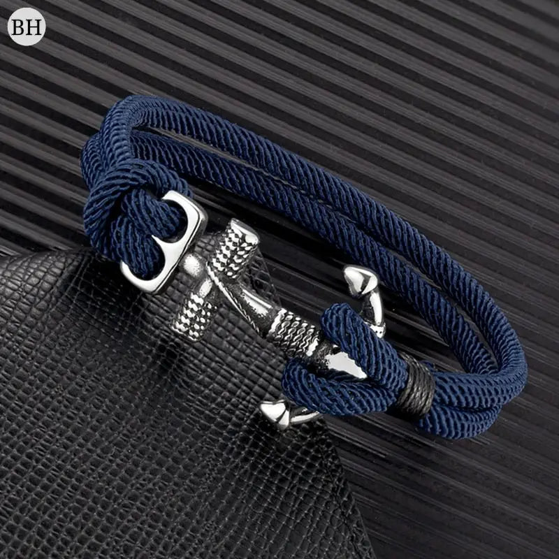 Bracelet homme ancre marine