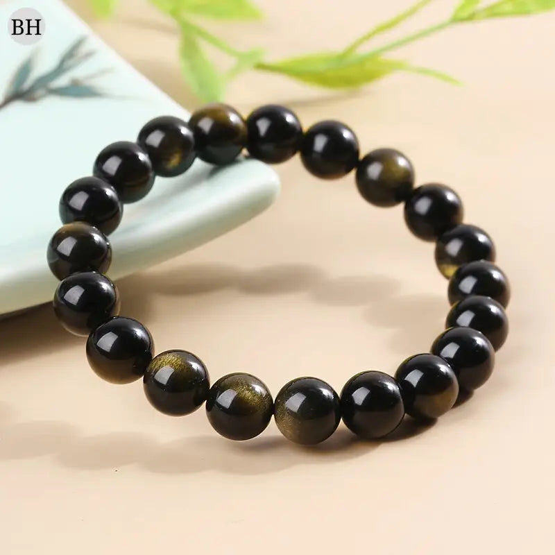Bracelet obsidienne homme