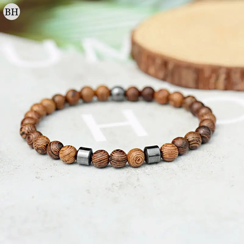 Bracelet perle en bois