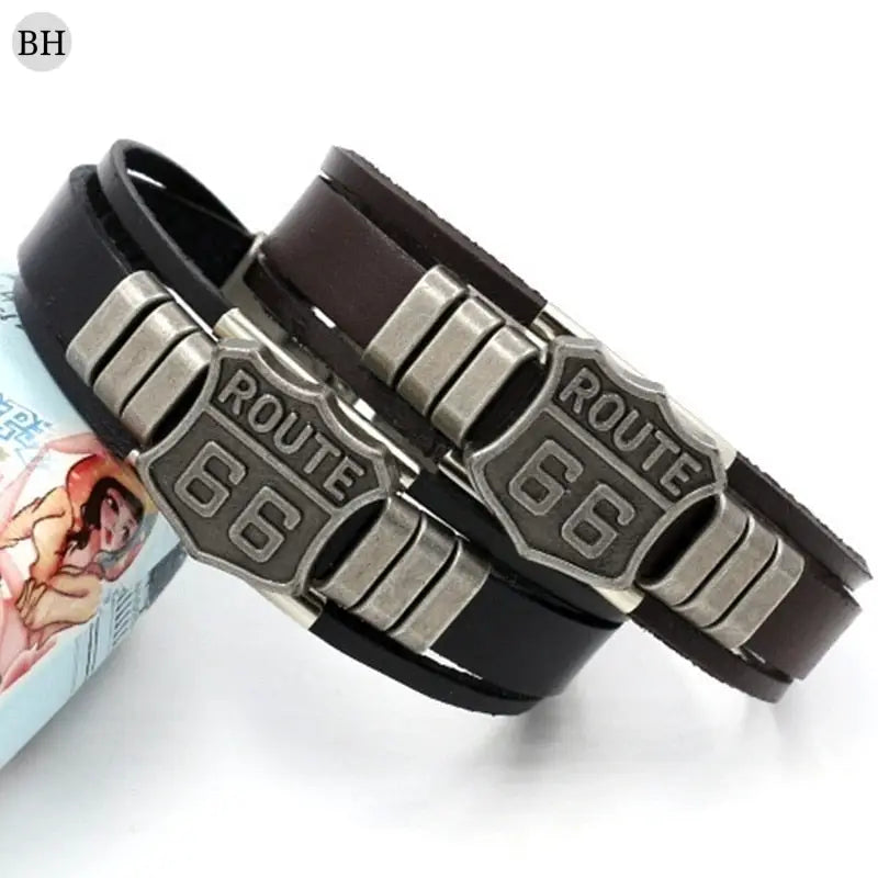 Bracelets Cuir Homme - Route 66 | braceletshomme.fr