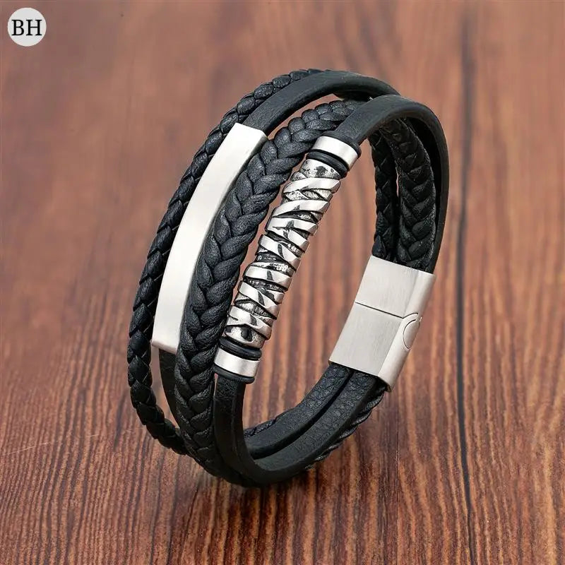 Bracelets Cuir Homme - Tressé Rock | braceletshomme.fr