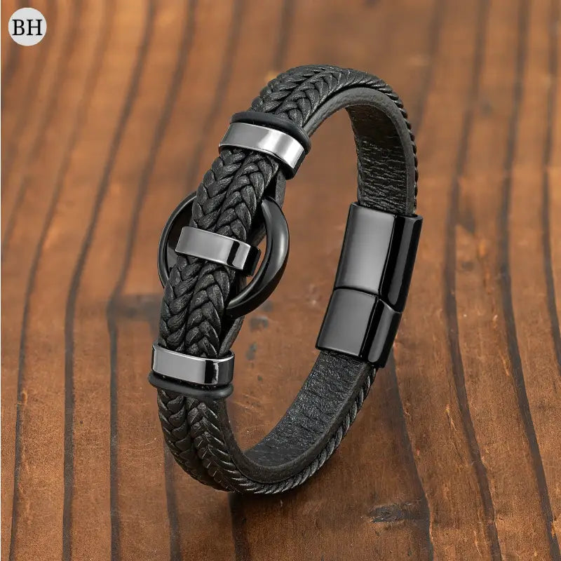 Bracelets Cuir Homme - Black Agate | braceletshomme.fr