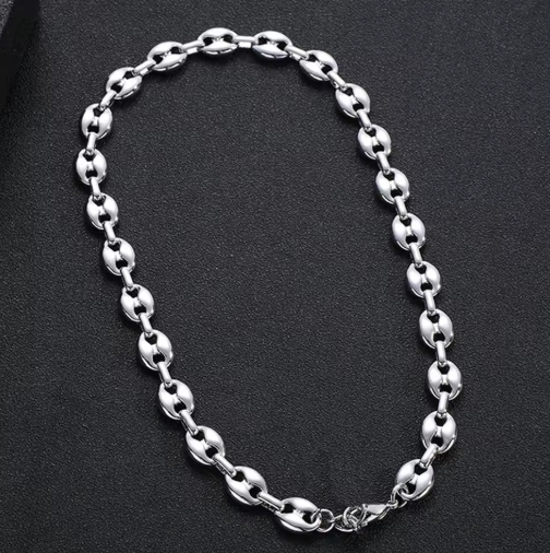 Collier homme en pendentif graine de café, élégant et tendance, parfait pour les amateurs de café et de style casual.