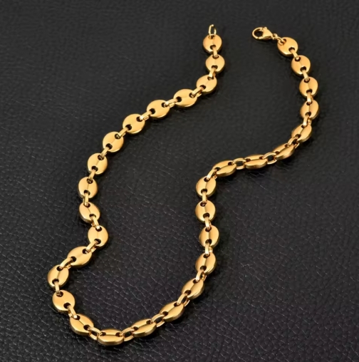 Collier grain de café doré